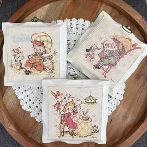 Vintage 1970s Homco Plaques - Set of 3 - Whimsical Children's Illustrations